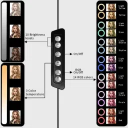 shipsify 10inch Selfie RGB Ring Light with Tripod Stand LED Dimmable for Live Stream Ring Flash image 2