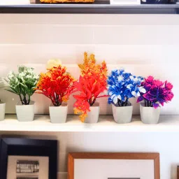 voidrop Multicolor Pack of 5 Artificial Desk Potted Plants-picture-10