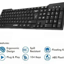 Henture Alive Set of 5 Keyboard and Mouse Combo with USB Hub, C-Type OTG Cable,Mouse Pad Combo Set image 2