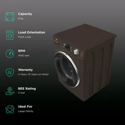 IFB 9 kg 5 Star Fully Automatic Front Load Washing Machine (Executive Plus MXS 9014, Crescent Moon Drum, Mocha) image 2