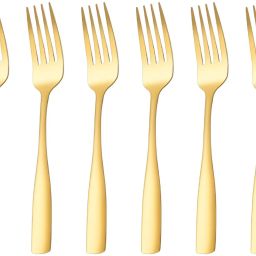 Gold Small Dinner Fork, Cutlery Forks, Fruit Fork, Fork for Cake, Appetizer Fork Stainless Steel Dessert Fork Set-image-25