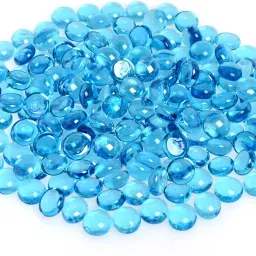 Glossy Finish Decorative-Pebble Shiny Blue Polished Round Crystal Pebbles-image-83