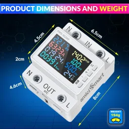 amicismart WIFI 8 in 1 Digital Energy Meter with Over/Under Voltage Protector image 5