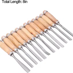 frkb 12Pcs Wood Carving Chisel Set for Cutting and Carving Wood Firmer Chisel Set image 5
