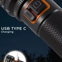 unzag Dual Mode High Power Long Life Flashlight Rechargeable & Two Bulb Led 2 hrs Flood Lamp Emergency Light image 2
