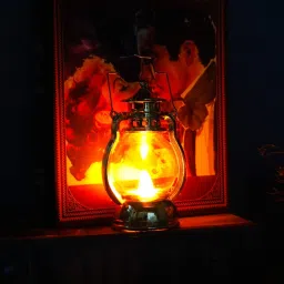 Led Lantern Lamp|Battey Operated|Black Black Plastic Table Lantern-image-26