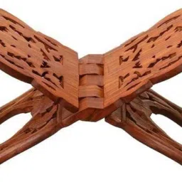 Divine Edge Wooden Pooja Book Stand – A Sacred Companion for Your Spiritual Wooden Brown Rehal-8
