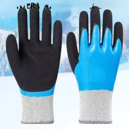 2 Pairs Waterproof Work Gloves Liquid Proof Black Double Coated Working Gloves Nitrile, NylonSafety Gloves-image-40