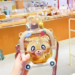 Cartoon-Printed Designer Teddy Water Bottle: Perfect 1L Anti-Leak Gift for Kids!-22