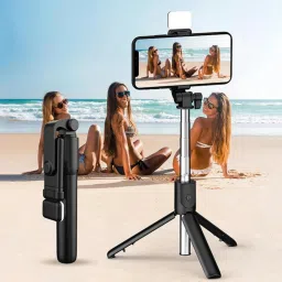 NKL Perfect Strong Selfie Stick Design with Light, Multi Purpose Use Bluetooth Remote_64 Bluetooth Selfie Stick-image-8