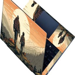 SCOTLON All Panel_Man and boy walking on mountain_Premium Laptop Skin Vinyl Laptop Decal 15.6-image-5