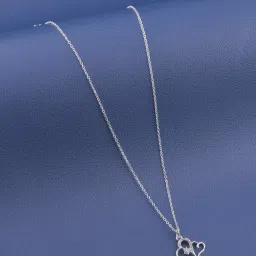 Heart Cubic Zirconia Silver Pendant With Chain For Girls Silver Cubic Zirconia Silver Pendant-image-76