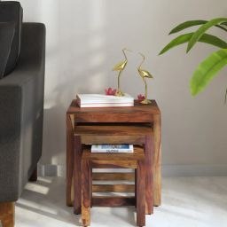 woodsworth from pepperfry Avian Sheesham Wood Nest Of Tables In Scratch Resistant Provincial Teak Finish-picture-22