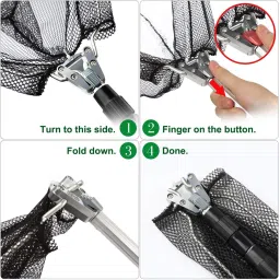 optifit Telescopic Foldable Fishing Landing Net Aluminum Handle Ponds Carp Trout Aquarium Fish Net image 3