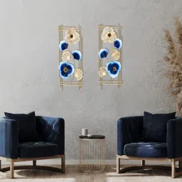 decorativs Twin Gold & Blue Iron Wall Art-picture-35