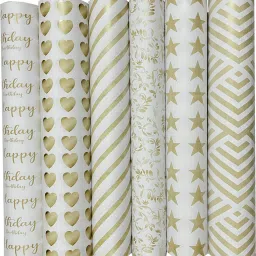 Gift Wrapping Paper sheet Gold | 19.50 x 28.75" | 90 gsm | Gloss Art Paper for all occasions Gift Wrapper-image-77