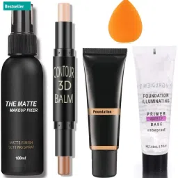 grasp FIXER , FOUNDATION & GEL PRIMER & 3D CONTOUR CONCEALER HIGHLIGHTER STICK & PUFF-image-29