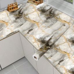 200 cm Self Adhesive Glossy Marble Foil Waterproof Sticker For Kitchen And Home Self Adhesive Sticker-image-78