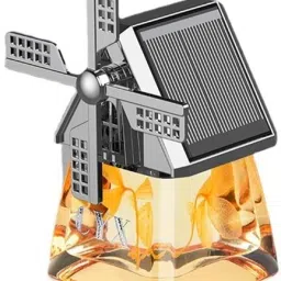 Windmill Design Solar Car Perfume with Solar Rotating fan Car Air Vent Trim-image-3