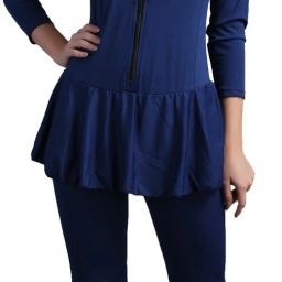 Full Length Padded One Piece Swimsuits Swimming Costume Solid Women Swim-dress Dark Blue, Pink Swimsuit-image-28