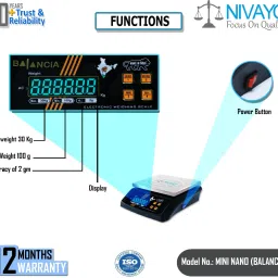 NIVAYO Balancia 30kg Steel Plate Double Display High Quality Weight Machine For Kitchen/Shop With Power Adapter & 4V Re-Chargeable Battery Weighing Scale (Black) (Platform Size- 170 x 210mm, Dual Display, On Off Memory Function,grocery,kata,taraju,shop,computer electronic vajan kata , tarazu , jewellery , sabzi ,4V Re-Chargeable Battery) # Made in India Weighing Scale (Black) Weighing Scale (Black) Weighing Scale (Black) TM-555, Weighing Scale (Black) Weighing Scale image 3