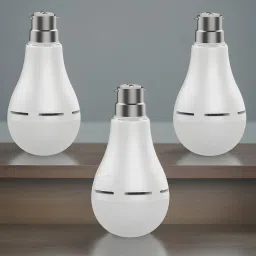 Inverter Bulb 9W LED 1200mAh battery 4 hrs emergency light Pack of 3 bulbQF88 4 hrs Bulb Emergency Light-image-77