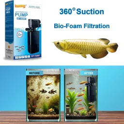 hallofeed Aquarium Filter Pump 4 in 1 High Power Oxygen Filteration System 15W Power Aquarium Filter image 5