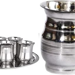SHINI LIFESTYLE Stainless Steel Jug and Glass combo, juice glass,Water Jug, Steel glass set Jug Glass Set-image-8