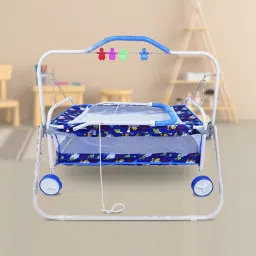 Foldable Comfort Solf Cradle Bed with Swing Palna Jhula for New Born Baby Cot-image-28