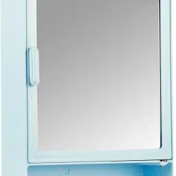 Small (Size: 12x16x4 Inch) Bathroom Mirror Storage Basin Cabinet with rod Plastic Wall Shelf-image-77