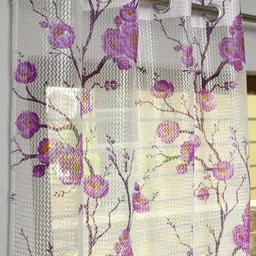 panipat textile hub 152 cm (5 ft) Net Semi Transparent Window Curtain (Pack Of 2)-picture-20