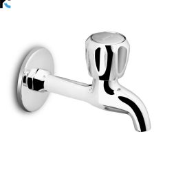 Long Body Bib Cock - Crystal | Full Brass Faucet for Bathroom & Kitchen | Superior Shine Bib Tap with Wall Flange Bib Tap Faucet-17