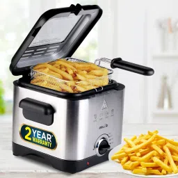 DF150M Deep Fryer 1.5 Litre for Home, 1500W, 4 Cooking Presets, Stainless Steel 1.5 L Electric Deep Fryer-0