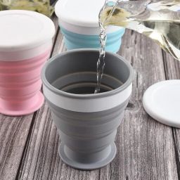 Pack of 3 Plastic Collapsible Silicone Travel Cup with Lid – Portable, Foldable & Leak-image-16