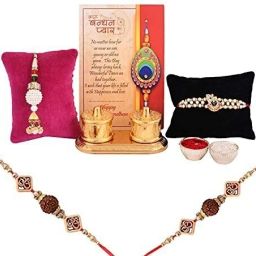 Combo Rakhi Gift for Brother and Bhabhi Kids with Gift Set Aluminium Gift Box-15