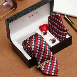 MUTAQINOTI Silk Cufflink & Tie Pin Set-image-88