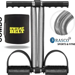 COMBO SWEAT BELT AND BLACK SILVER DOUBLE TUMMY TRIMMER Fitness Accessory Kit Kit-image-20