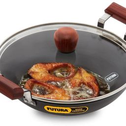 2.5 Litre Fish Fry Kadhai, Hard Anodised Deep Fry Pan with Glass Lid 2.5 L Pressure Pan-picture-14