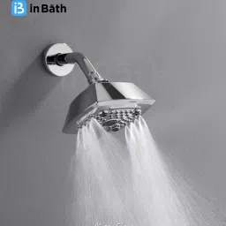fixon by inbath 5x5 Inches Multi Function Overhead Shower For Bathroom| No Arm Included| Fixed Mount image 3