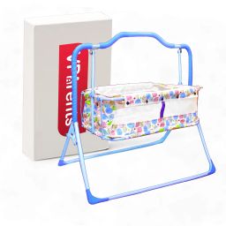 Umbi New Born Baby Crib Bassinet cot Swing Cradle Jhula Palna (Blue) Cot-image-46