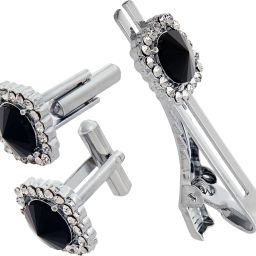 Lucky Jewellery Alloy Cufflink & Tie Pin Set-picture-15