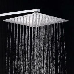 6X6 UltraSlim Square Rain Shower Head with 9 inch SS Square Shower Arm Fixed Mount-19