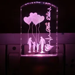 3D Illusion LED Light Night Lights for 7 Colors Led Changing Lighting Bedroom Decoration Decorative Lighting Gifts for Boys Girls Kids Baby Friends MOM DAD LOVE WITH FAMILY Night Lamp ( 5 cm, Multicolor ) Night Lamp-23