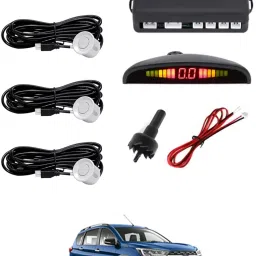 Car Reverse Parking White 4 Sensor With LED Display/Buzzer-317 Universal White Parking Sensor Safety Kit For Car-317 Parking Sensor-image-52