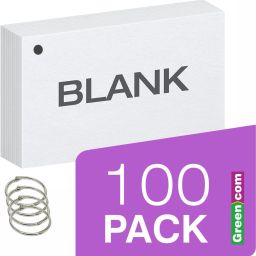 greencom 200 pack Blank Index Cards, 4" x 6", Plain White 220 GSM with 4pcs Free Binder Rings Flash cards 3-Part Roomy 4" x 6" size is perfect for detailed study, presentations or lists image 2
