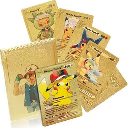 crazybuy Pokemo Cards 10 Pcs Golden Foil Cards V Series Cards Vmax GX Rare Golden Cards-picture-4