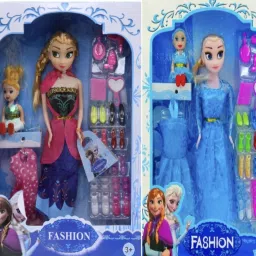 Frozen with Ella doll set Fashon doll foldble hair Play doll set 2pc-image-4