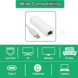 Octec Type-C to Ethernet Adapter 10/100Mbps Network Lan Adapter|Laptops|PCs|Phones Lan Adapter image 2