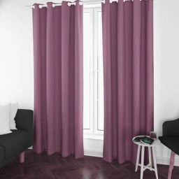 parda online Purple Polyster Solid 9ft Blackout Eyelet Window/Door (2 Pc)-picture-19