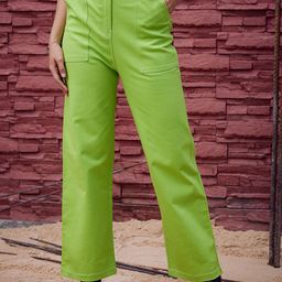 Athena Women Green Straight Fit Mid-Rise Coloured Clean Look Jeans-95